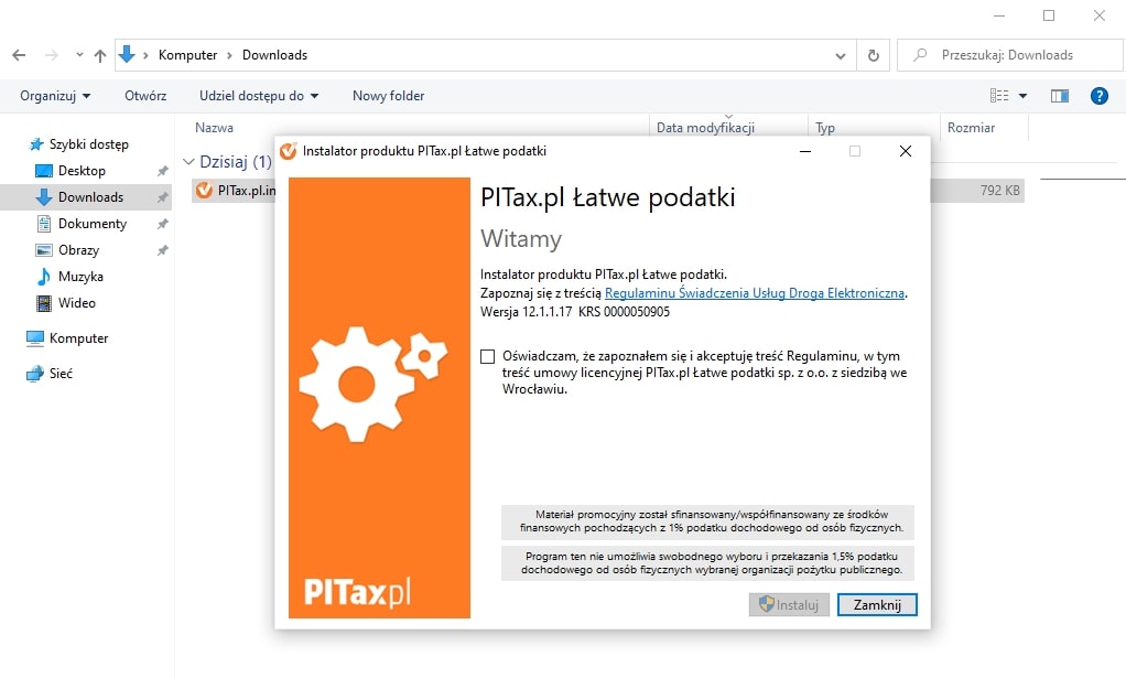 Przeczytaj i zaakceptuj regulamin programu PITax.pl