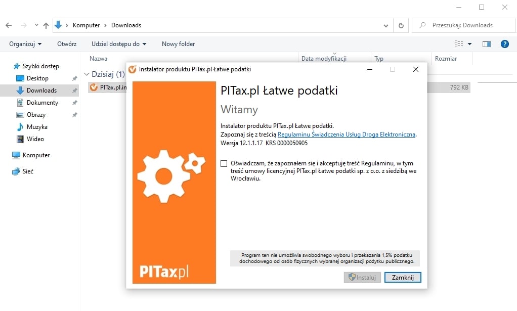 Przeczytaj i zaakceptuj regulamin programu PITax.pl
